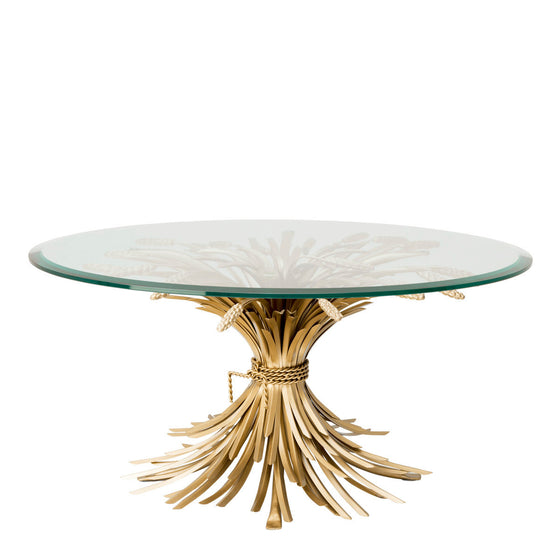 Eichholtz Coffee Table Bonheur Sculpted from iron in an antique gold finish, the dazzling Bonheur Coffee Table includes a