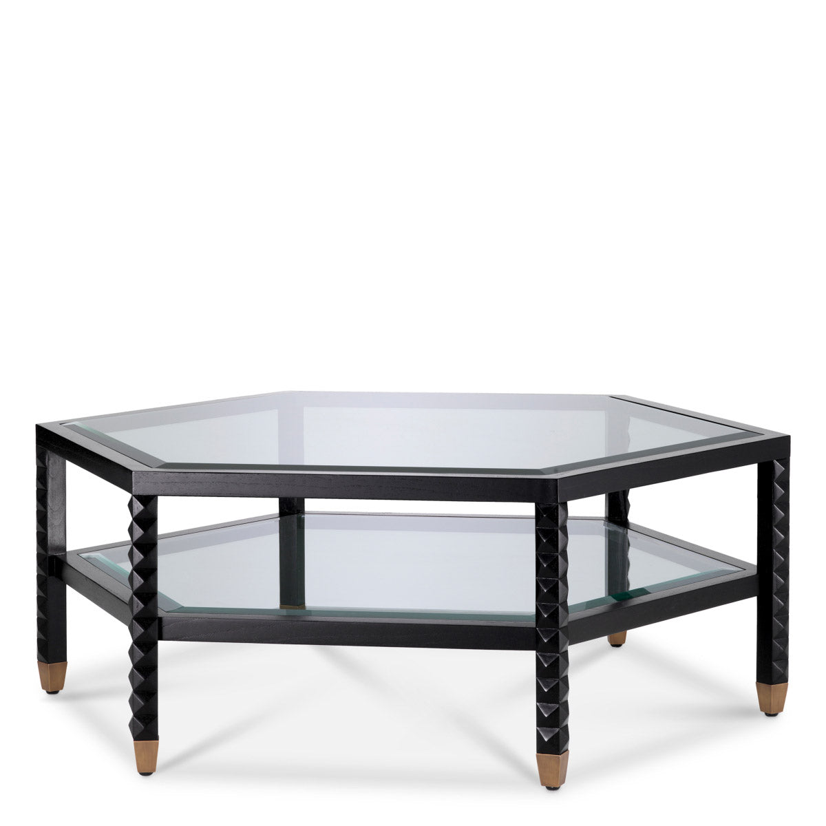 Eichholtz Coffee Table Cornelius The Cornelius Coffee Table captivates with its classic black finish and elegantly studded legs adorned