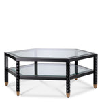 Eichholtz Coffee Table Cornelius The Cornelius Coffee Table captivates with its classic black finish and elegantly studded legs adorned