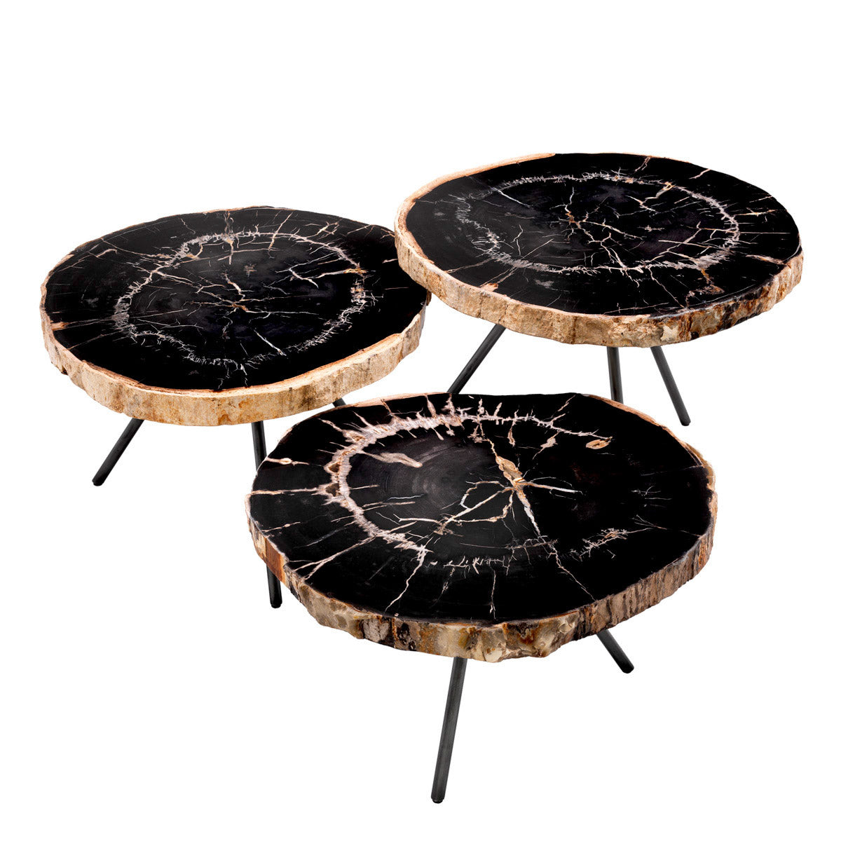 Eichholtz Coffee Table De Soto set of 3 Grains, knots and holes grant a unique appearance to the Coffee Table De Soto set