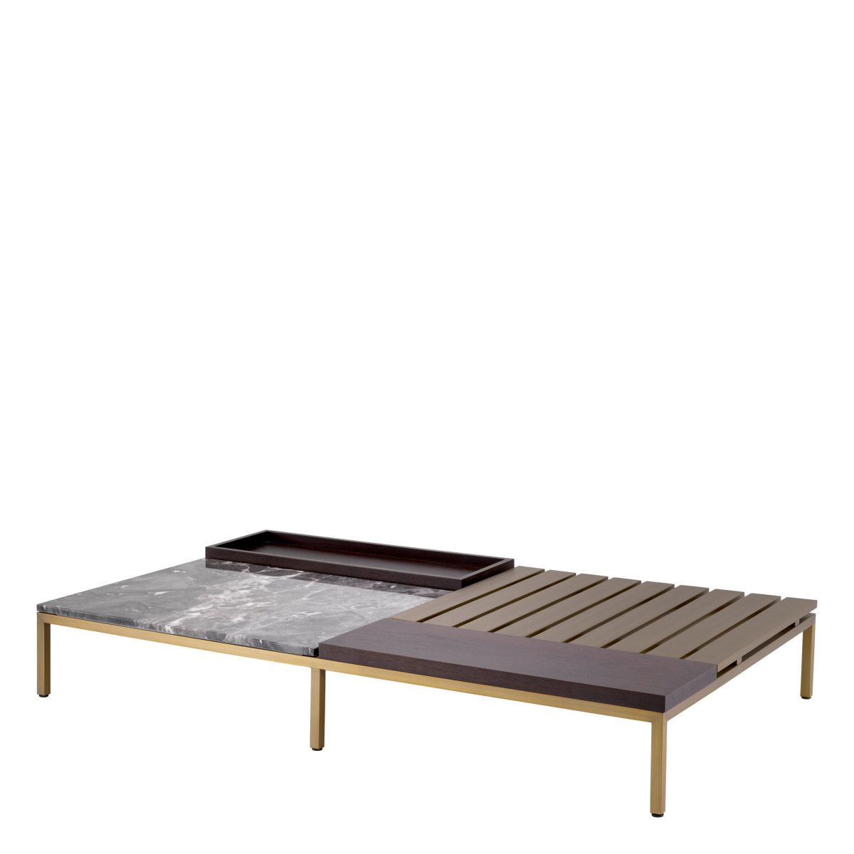 Eichholtz Coffee Table Forma The grey marble and the brown oak veneer with grain pattern contrast beautifully with the