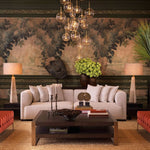 Eichholtz Coffee Table Guinness with a mocha straight oak veneer and a brushed brass finish, the Coffee Table Guinness