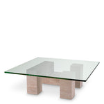 Eichholtz Coffee Table Ikal Balance geometry and organic beauty in your home with the Ikal travertine and glass coffee