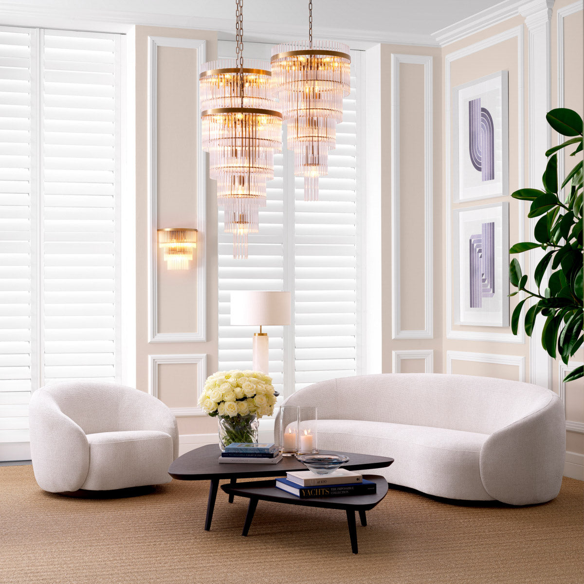 Eichholtz Coffee Table Lauren set of 2 Coffee Tables. Inspired by 50s design and featuring mocha oak veneer, this trendy pair has