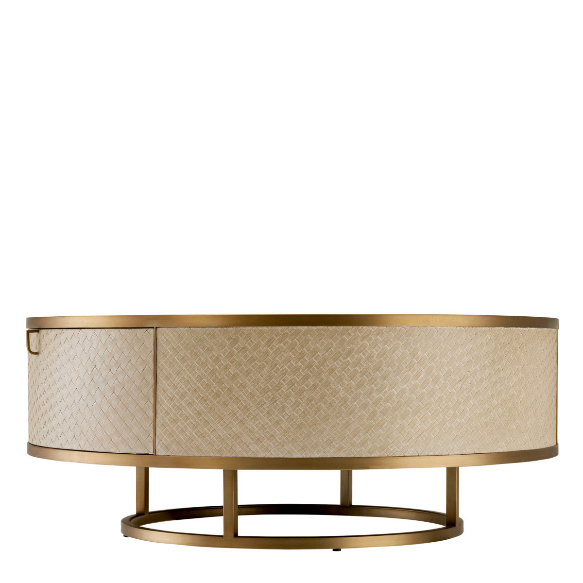 Eichholtz Coffee Table Napa Valley features a stainless steel frame and is lined with woven oak veneer. Two large drawers