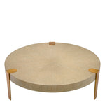 Eichholtz Coffee Table Oxnard It features a round tabletop of washed oak veneer and three legs in a brushed