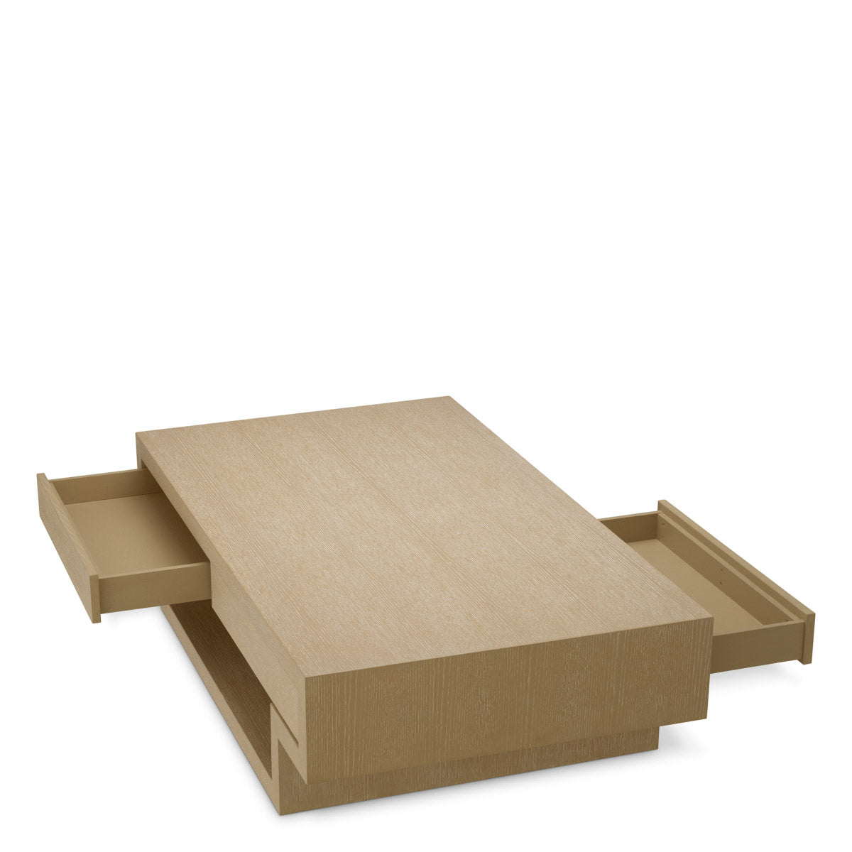 Eichholtz Coffee Table Rialto featuring washed oak veneer and convenient drawers. Eichholtz designs speak to artisan craftsmanship, enhan...