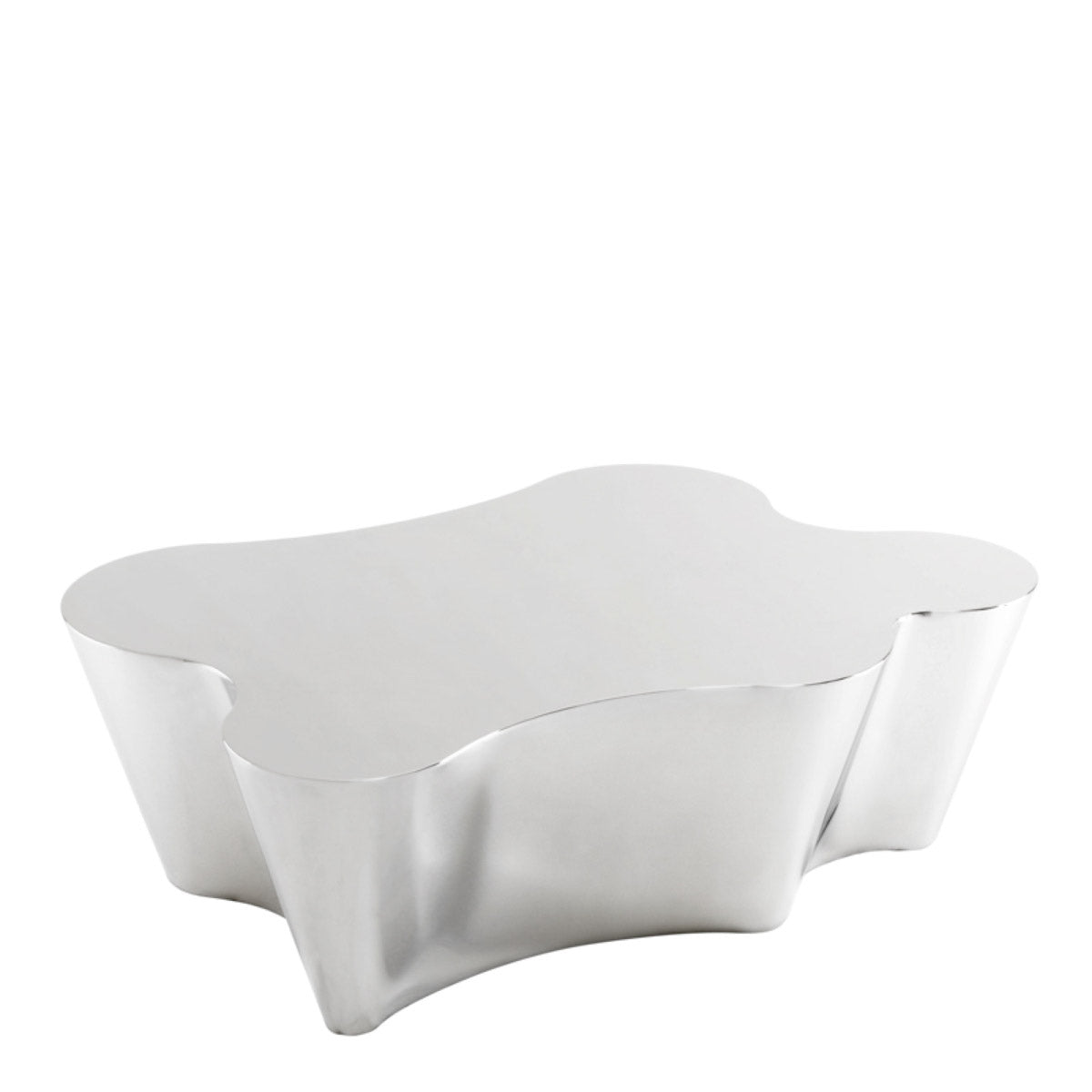 Eichholtz Coffee Table Sceptre Characterised by its playful inkblot shape, the polished stainless steel Sceptre Coffee Table will blend