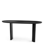 Eichholtz Console Table Lindner black veneer with elegantly curved ellipse legs that enhance the overall aesthetic. The console table's