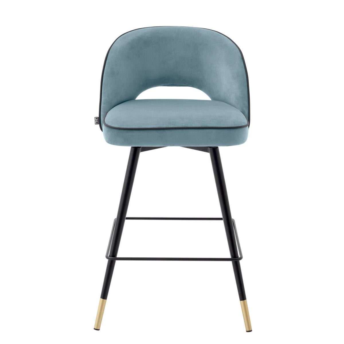 Eichholtz Counter Stool Cliff holds an armless back that is open at the bottom before the seat. Its stylish