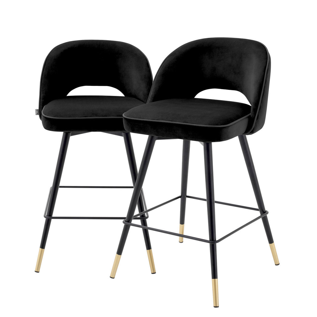 Eichholtz Counter Stool Cliff Create a wow-worthy interior with the Cliff Counter Stool in Roche black velvet, that comes