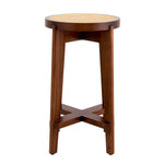 Eichholtz Counter Stool Dareau with a classic brown finish. The X-shaped cross connection offers reliable steadiness and the seat