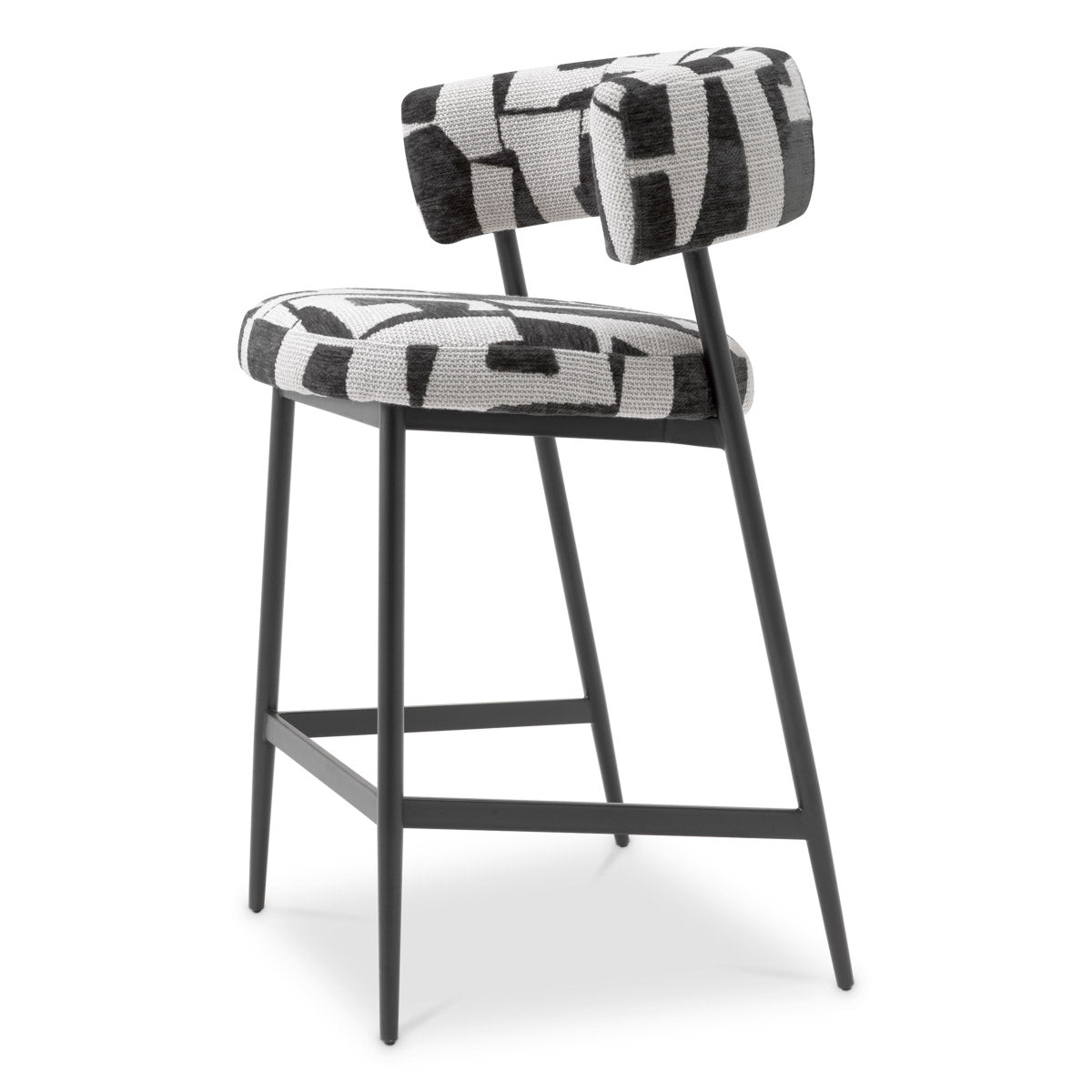 Eichholtz Counter Stool Folsom artistry of the Eichholtz Counter Stool Folsom. This exclusive piece features bold Brooklyn black fabric