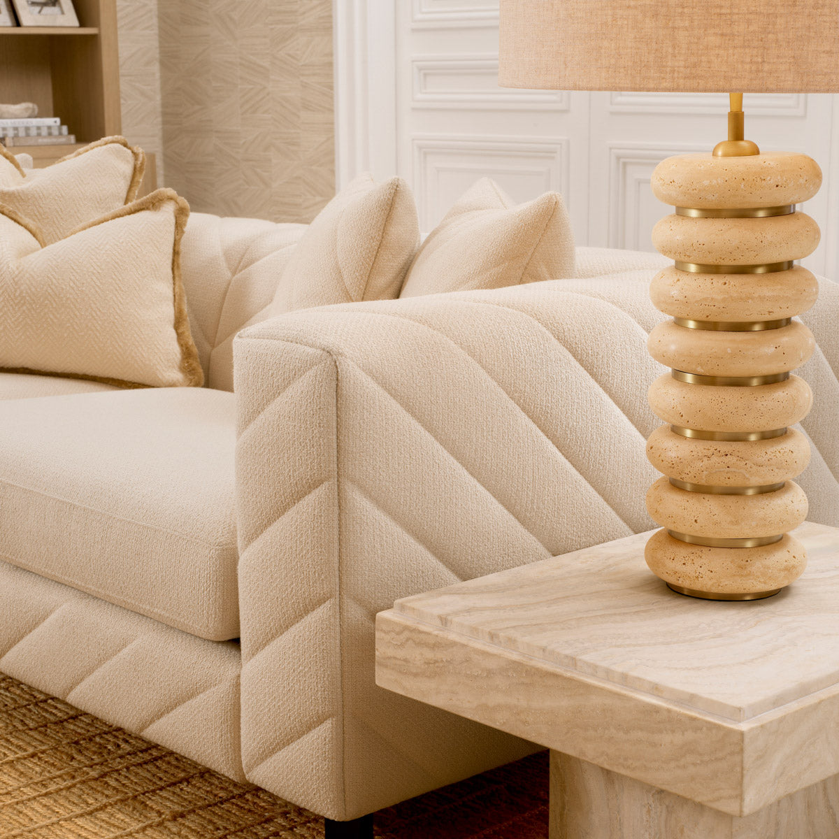 Eichholtz Cushion Kauai S mesmerizing herringbone pattern in a rich amber hue, this cushion exudes an aura of timeless