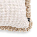 Eichholtz Cushion Nami L rounded corners and a soft Lyssa off-white cover with cream-coloured fringes. It will make your
