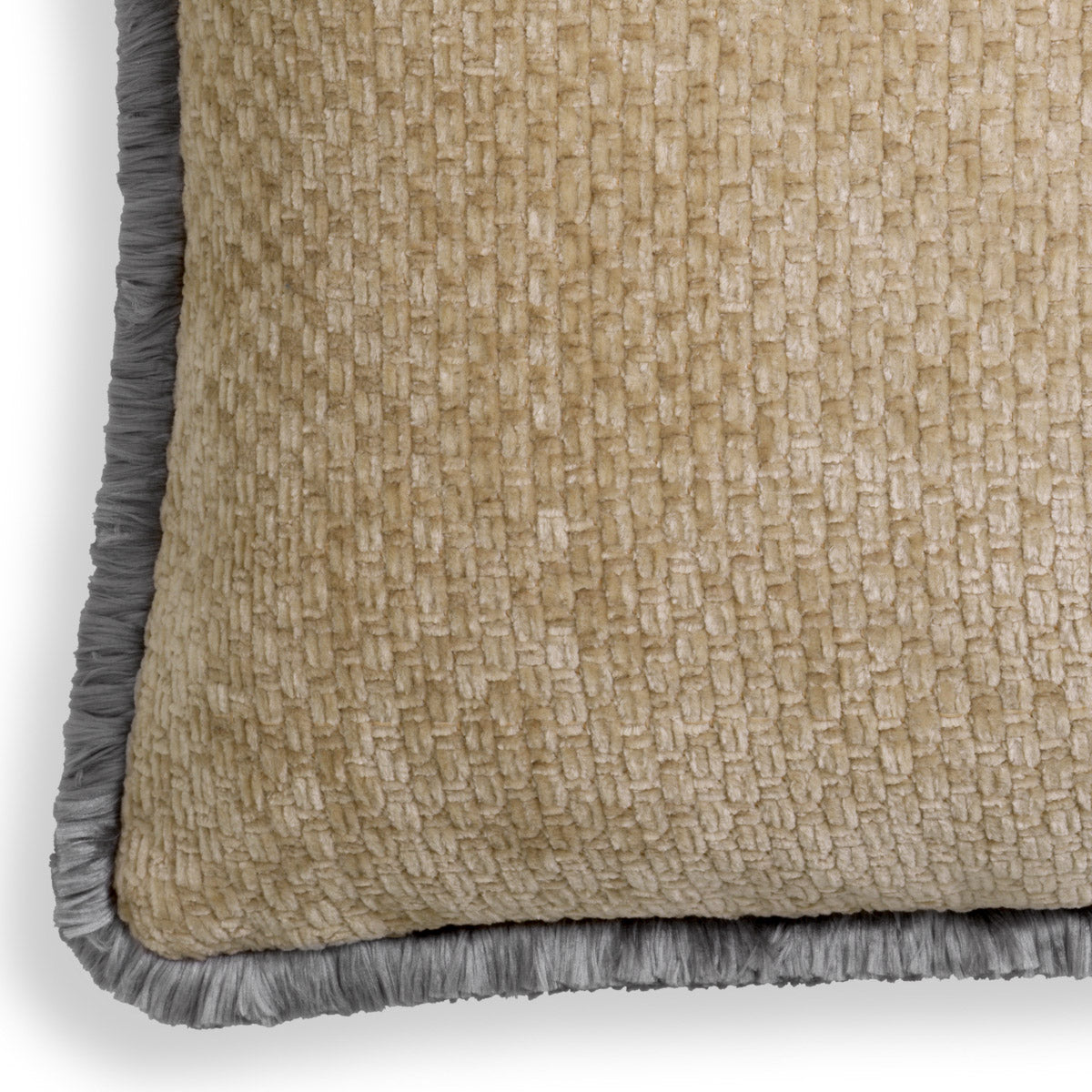 Eichholtz Cushion Paia rectangular embroidery and a grey fringed edge, this elegant accessory is a signature addition from Eichholtz