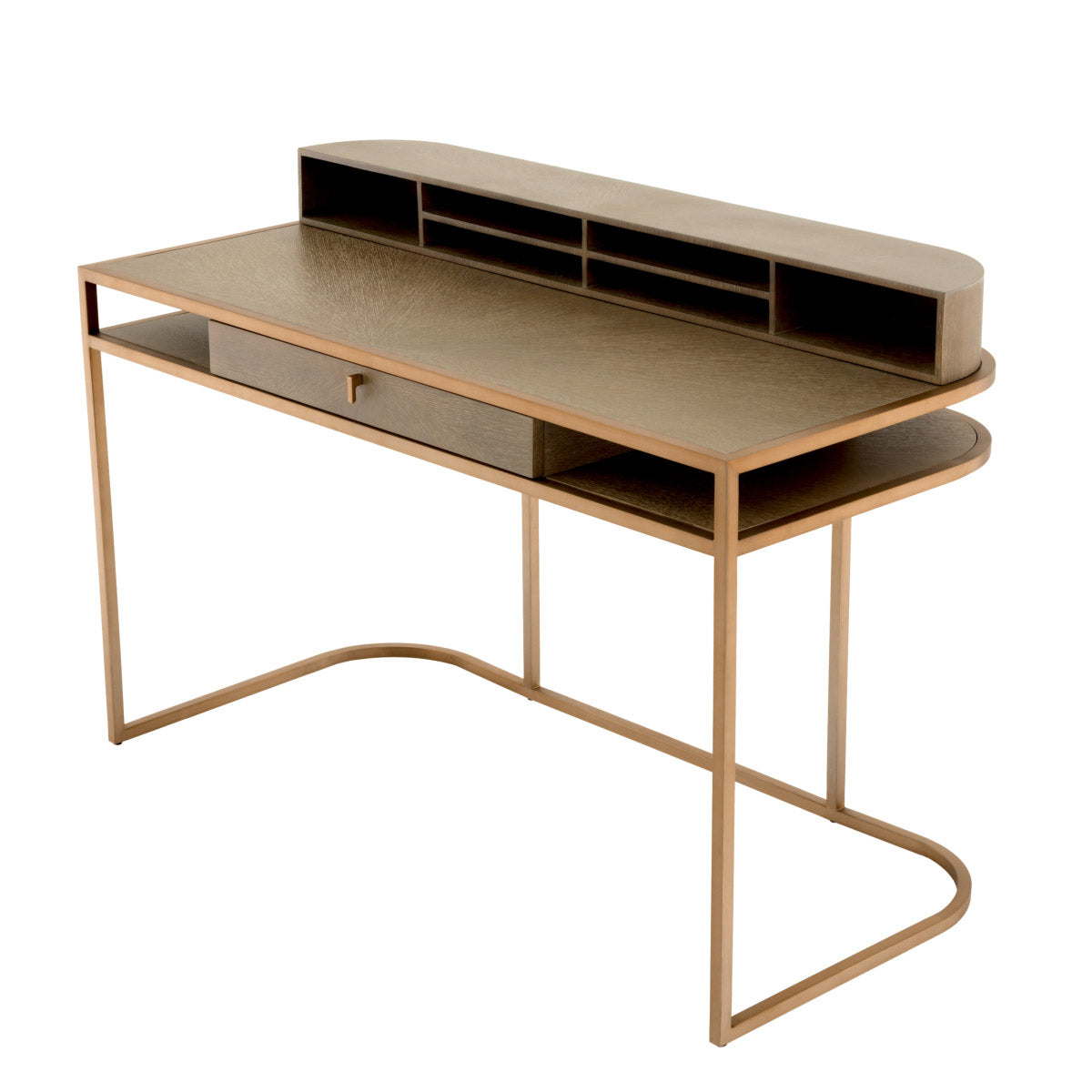 Eichholtz Desk Highland with washed oak veneer. Subtle contrasting white grains light up the veneer. Desk Highland Crafted