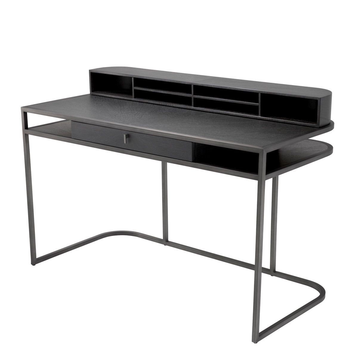 Eichholtz Desk Highland The charcoal brown oak veneer Highland Desk is a beautifully streamlined writing desk in retro