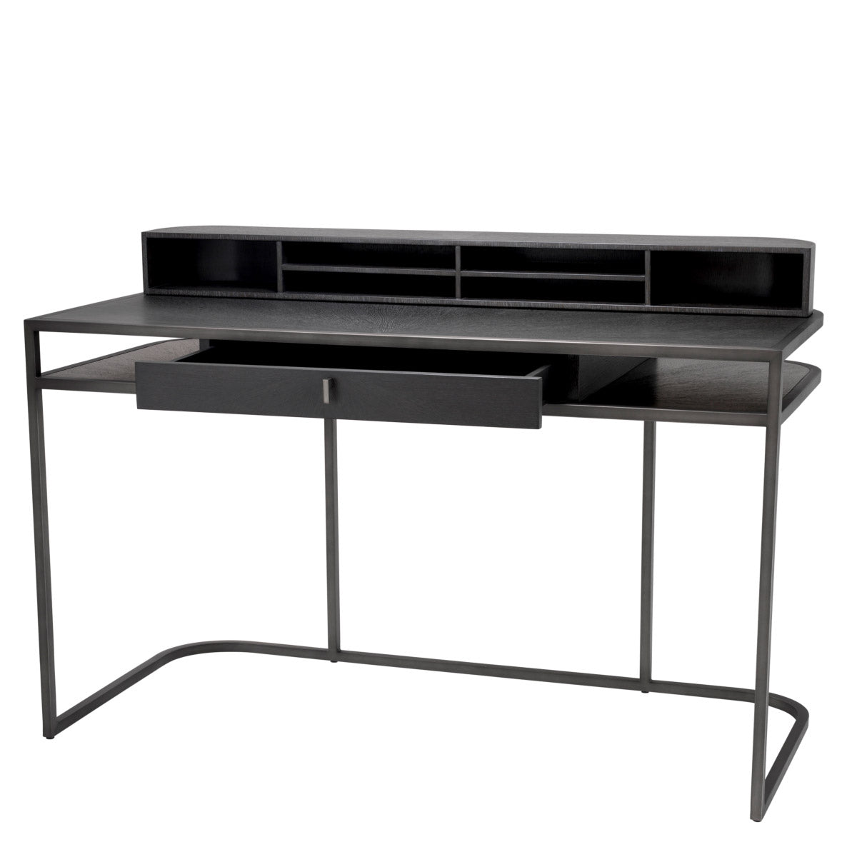 Eichholtz Desk Highland writing desk in retro design with drawer set on a metal frame with a medium
