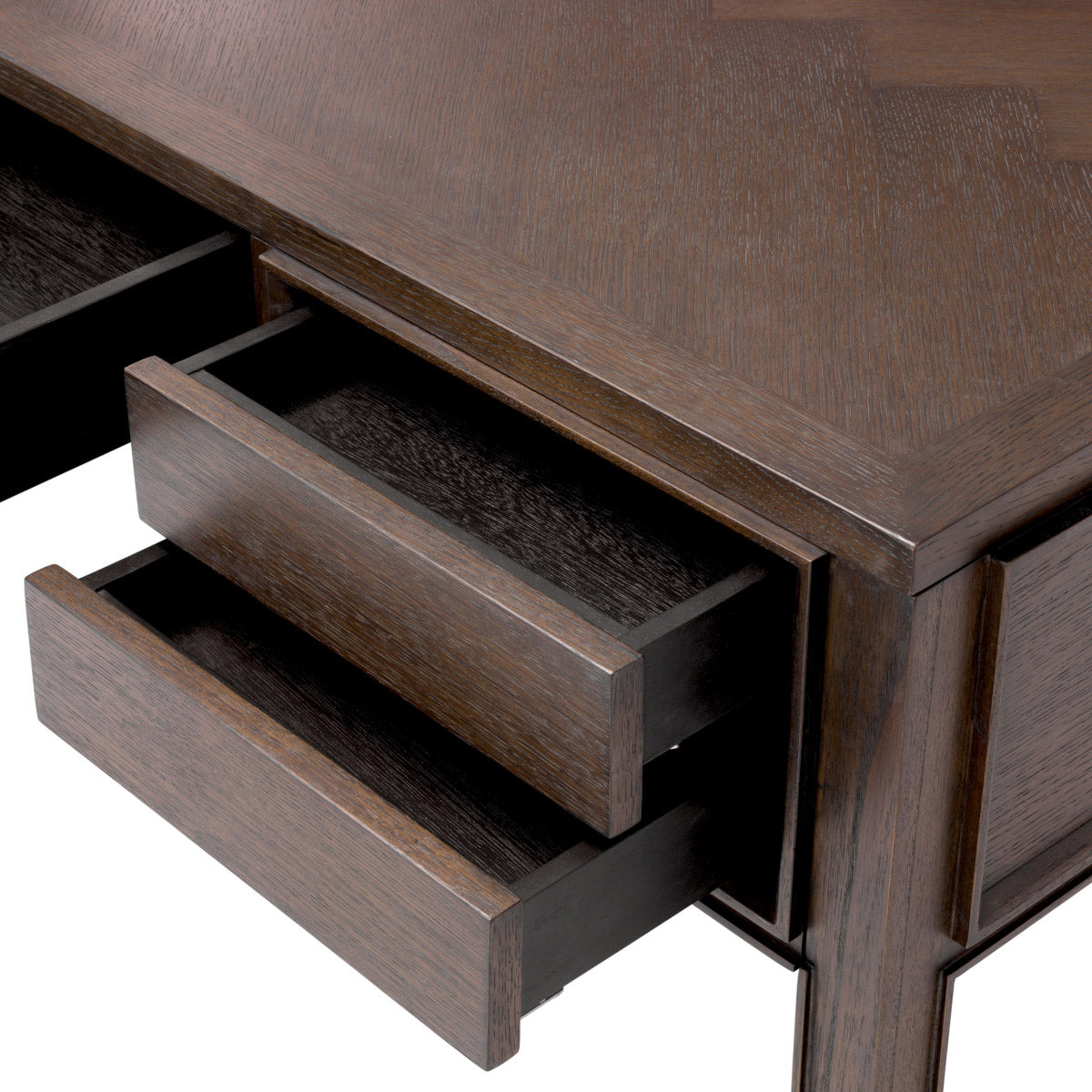 Eichholtz Desk Melchior caps of brushed brass. Desk Melchior Crafted by Eichholtz this desk pairs refined design with