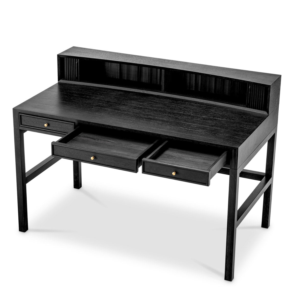 Eichholtz Desk Otranto a sleek charcoal grey oak veneer. This luxury writing desk, with its rectangular shape and