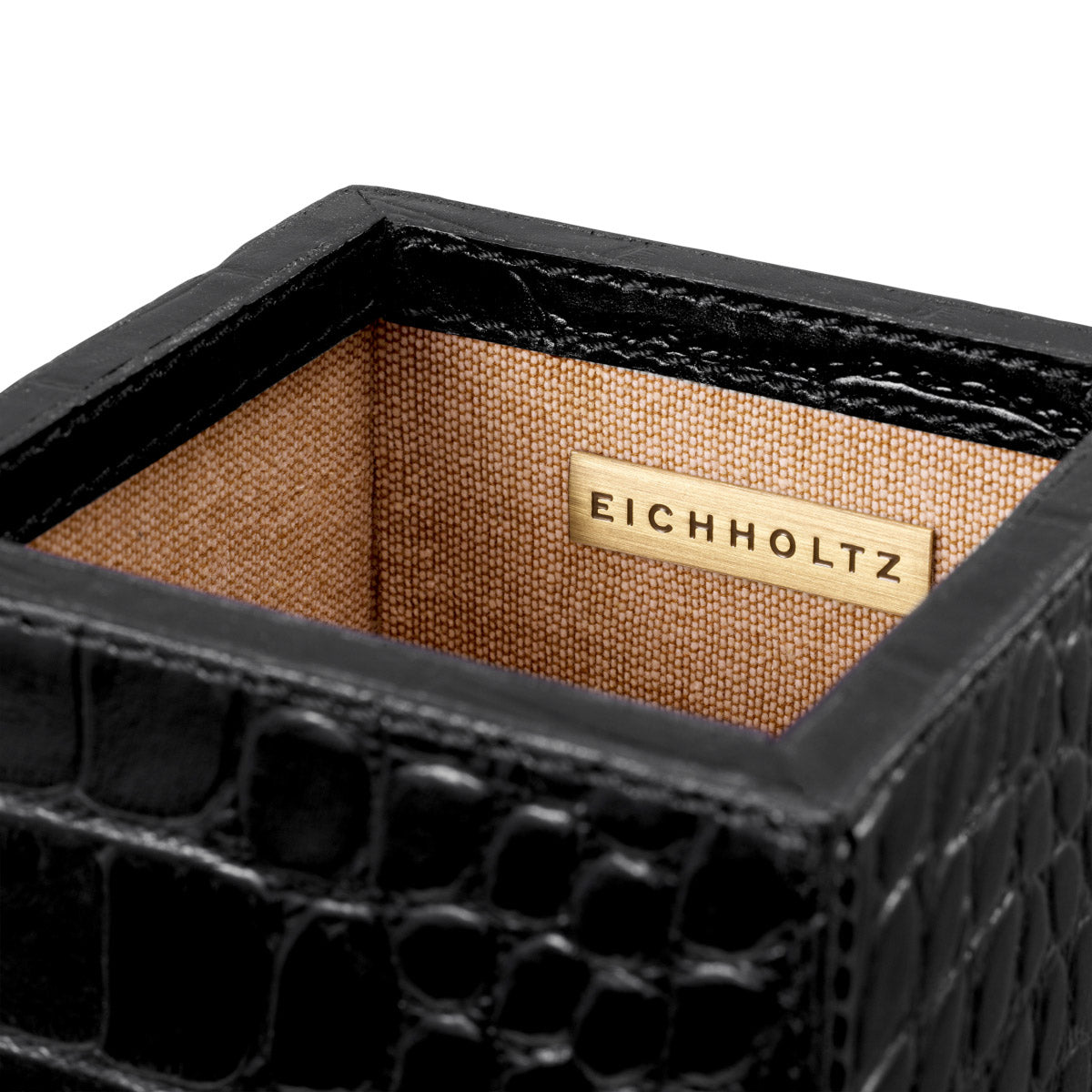 Eichholtz Desk Set Scaleo set of 3 Scaleo Desk Set of 3. Wrapped in luxurious croco embossed black leather, this set exudes