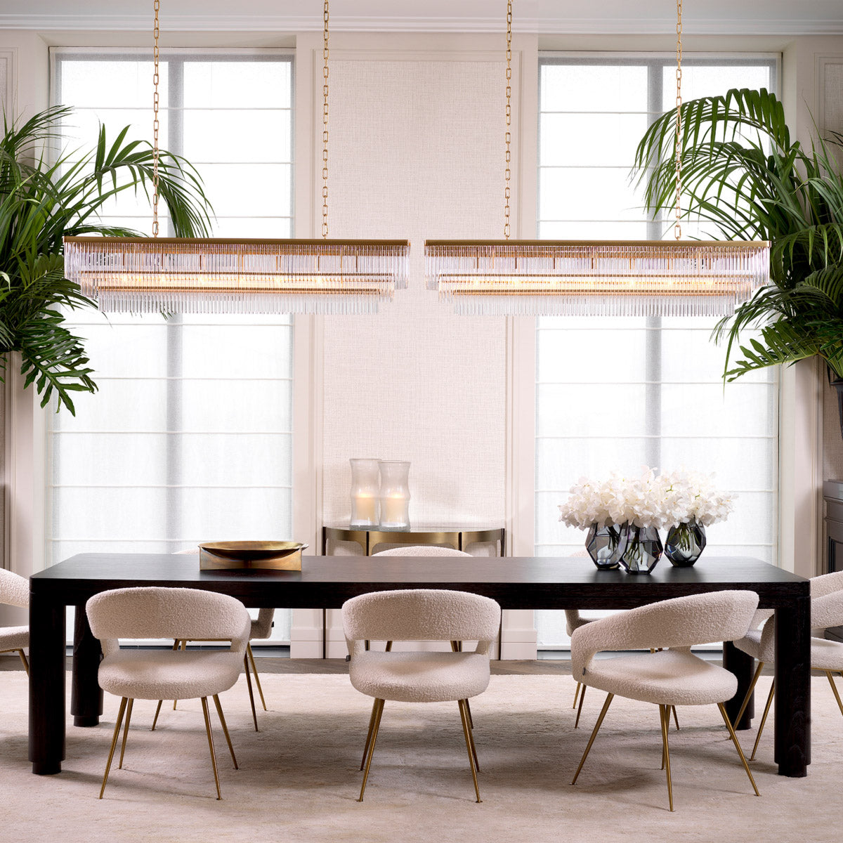 Eichholtz Dining Chair Bravo 50s furniture with modern-day design. The soft BouclÃ© cream upholstery gives this chair an inviting