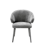 Eichholtz Dining Chair Cardinale legs feature a Clarck grey upholstery and give this eye-catching armchair a sense of Mid-Century