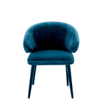 Eichholtz Dining Chair Cardinale legs feature a Roche teal blue velvet upholstery and give this eye-catching armchair a sense