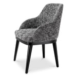 Eichholtz Dining Chair Costa with arm and a Cambon black upholstery, the high backrest ensures this chair is as comfortable as