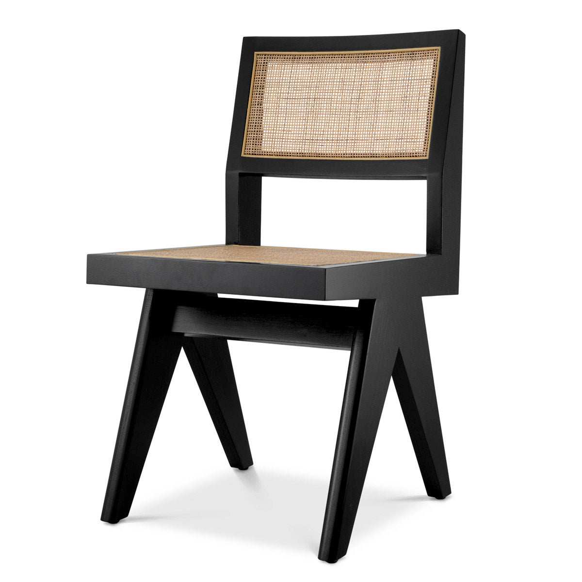 Eichholtz Dining Chair Niclas The classic black Niclas Dining Chair has the minimalist appeal of iconic Chandigarh furniture. Crafted