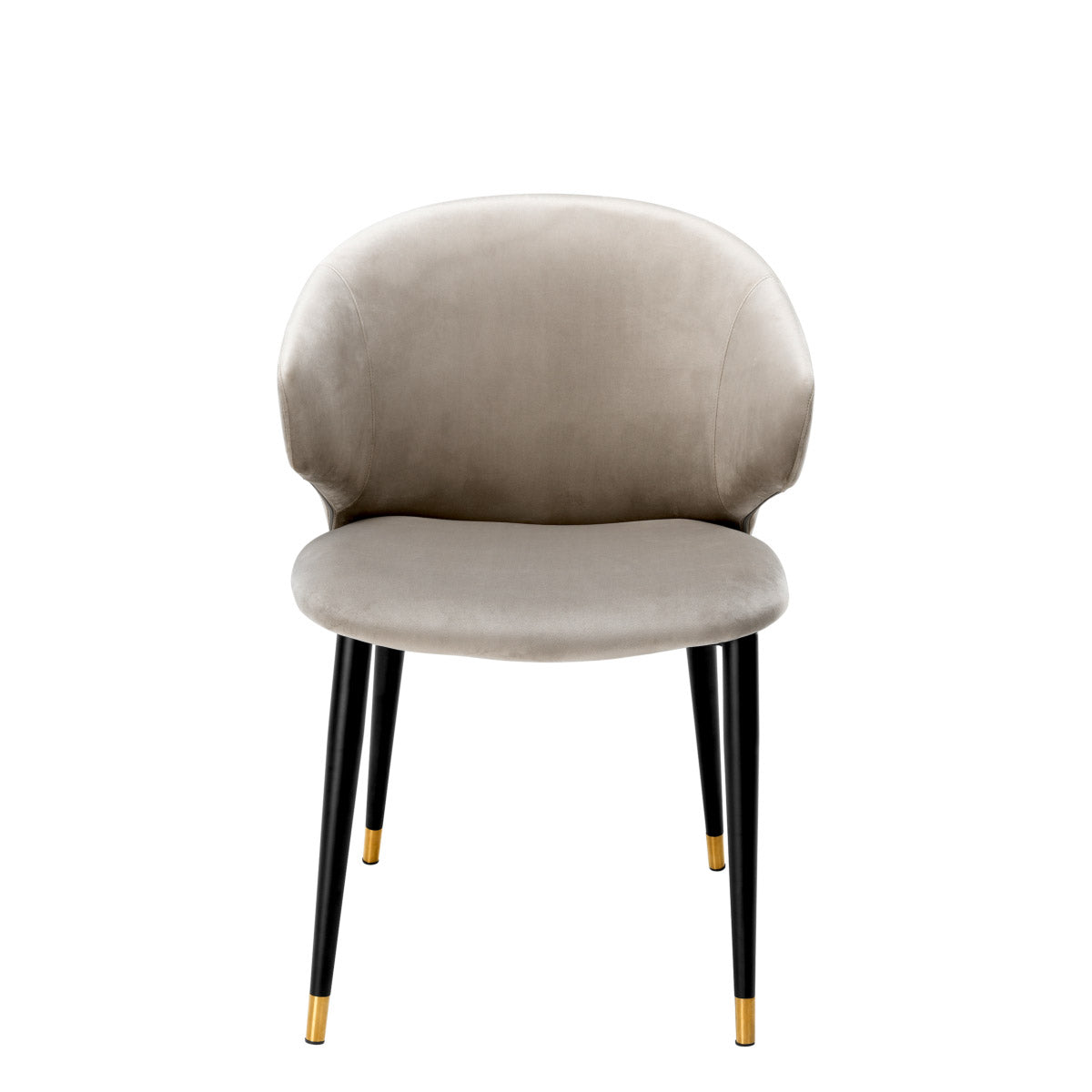 Eichholtz Dining Chair Volante with arm in a Roche beige velvet upholstery. Team up different chairs from this series for a