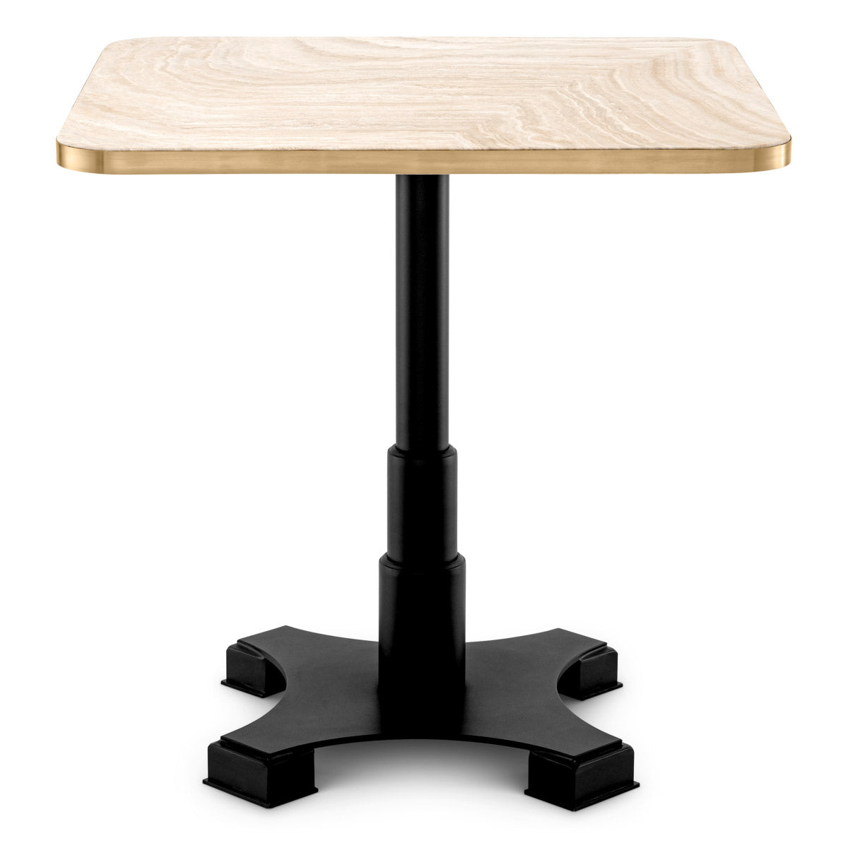 Eichholtz Dining Table Avoria travertine tabletop with brushed brass rim, this stylish dining table is a wonderful addition to