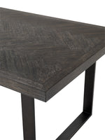 Eichholtz Dining Table Melchior 230 cm interior a genuine retro look and feel. The charcoal oak veneer tabletop features a beautiful