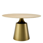 Eichholtz Dining Table Nathan elegance of the stainless steel base is accentuated by the warmth of the brushed brass