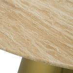Eichholtz Dining Table Nathan finish, while the travertine top reveals the natural beauty of the stone. The Nathan Dining