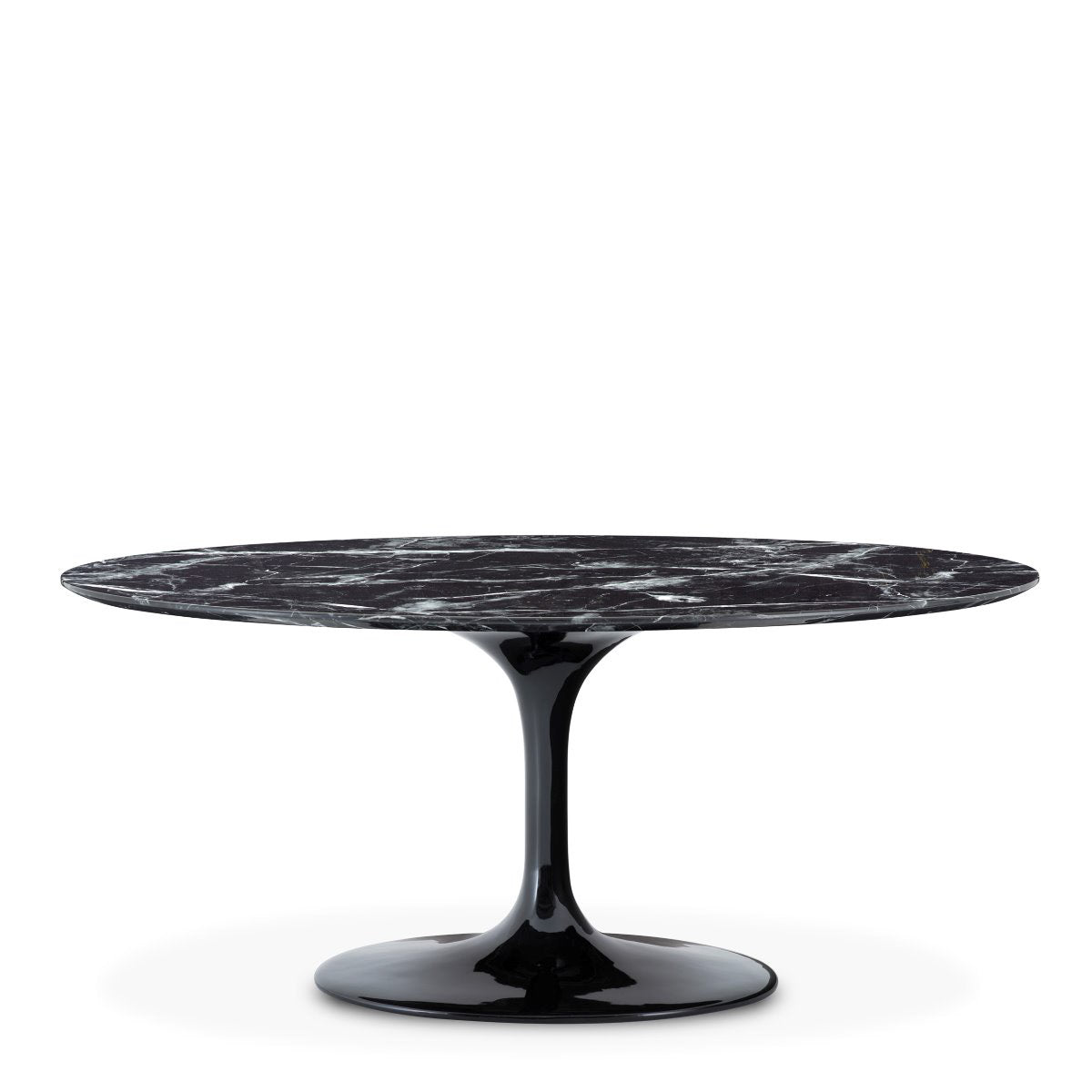 Eichholtz Dining Table Solo Dining Table. With its black faux marble tabletop this tulip style dining table is sure