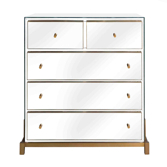 Eichholtz Drawer Chest Clarington Add a bright and fresh touch to your bedroom with the mirror glass Clarington Chest