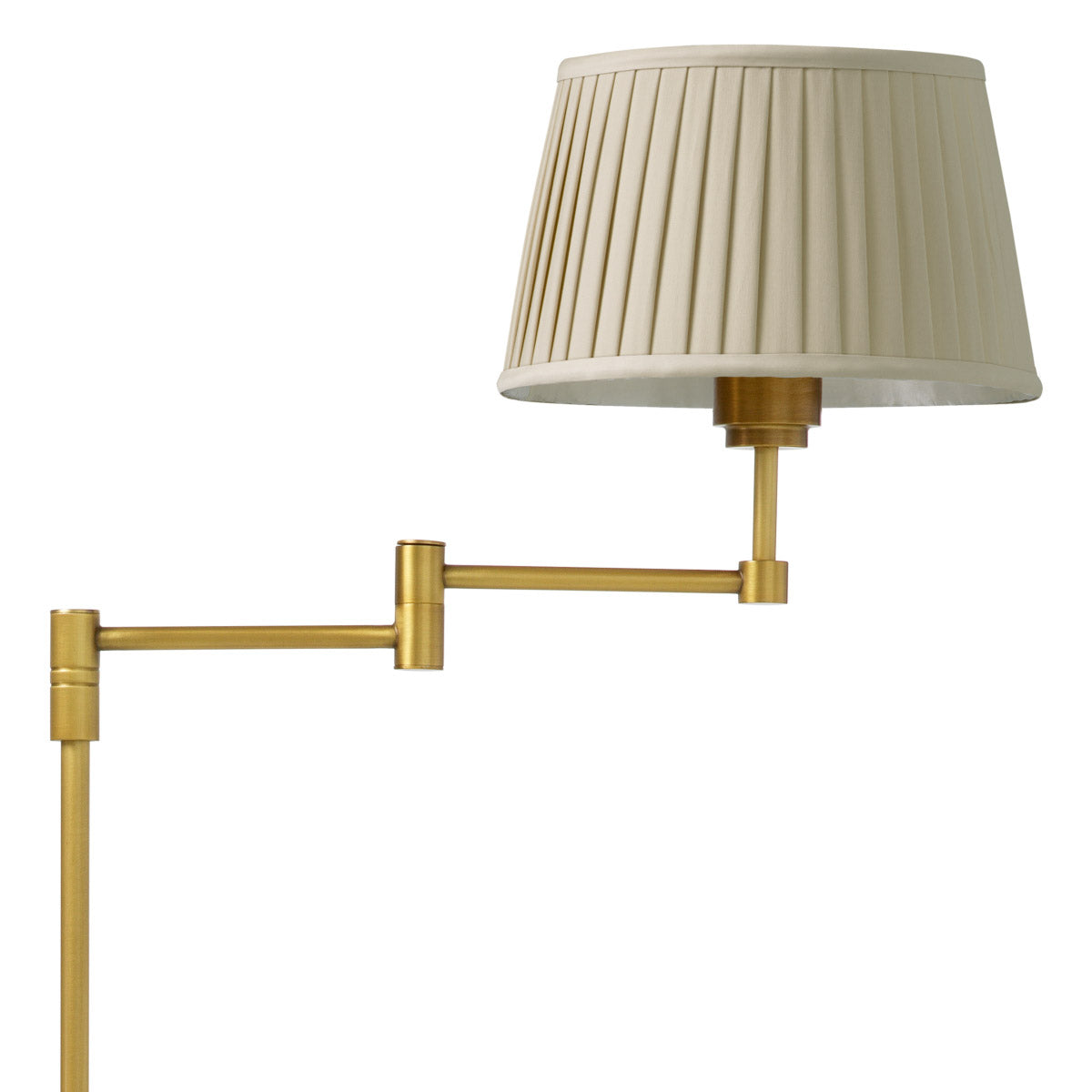 Eichholtz Floor Lamp Corbin touch of refinement to your decor. With its brushed-brass finishing, adjustable height feature, and beige