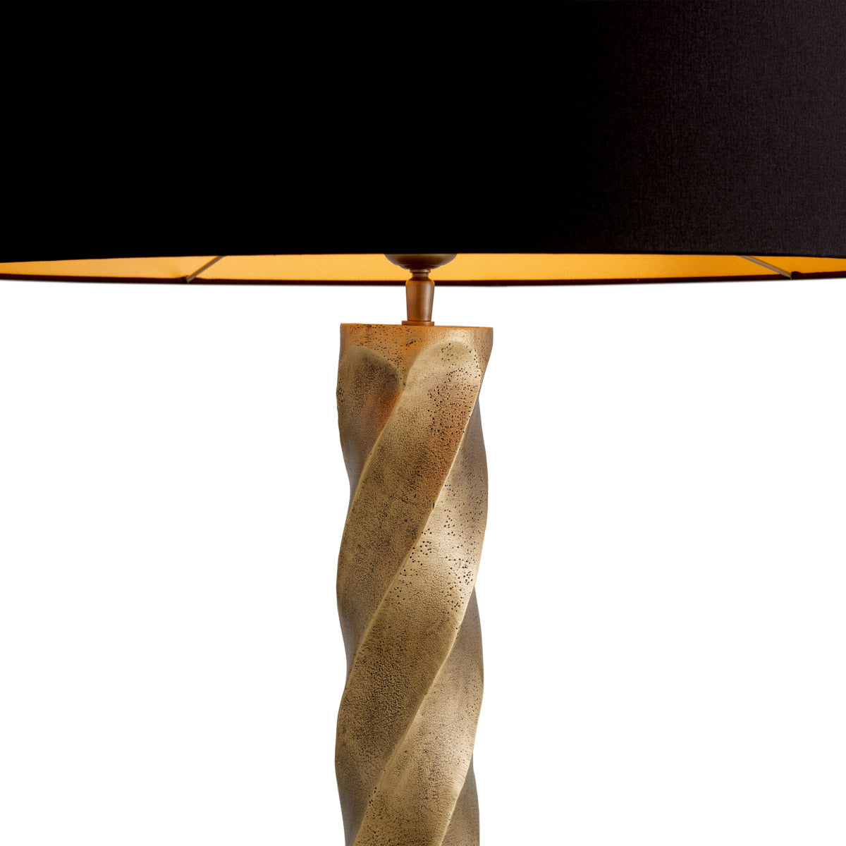 Eichholtz Floor Lamp Costanza brass finish are paired with a minimalist black fabric shade for effortless charm. This impressively