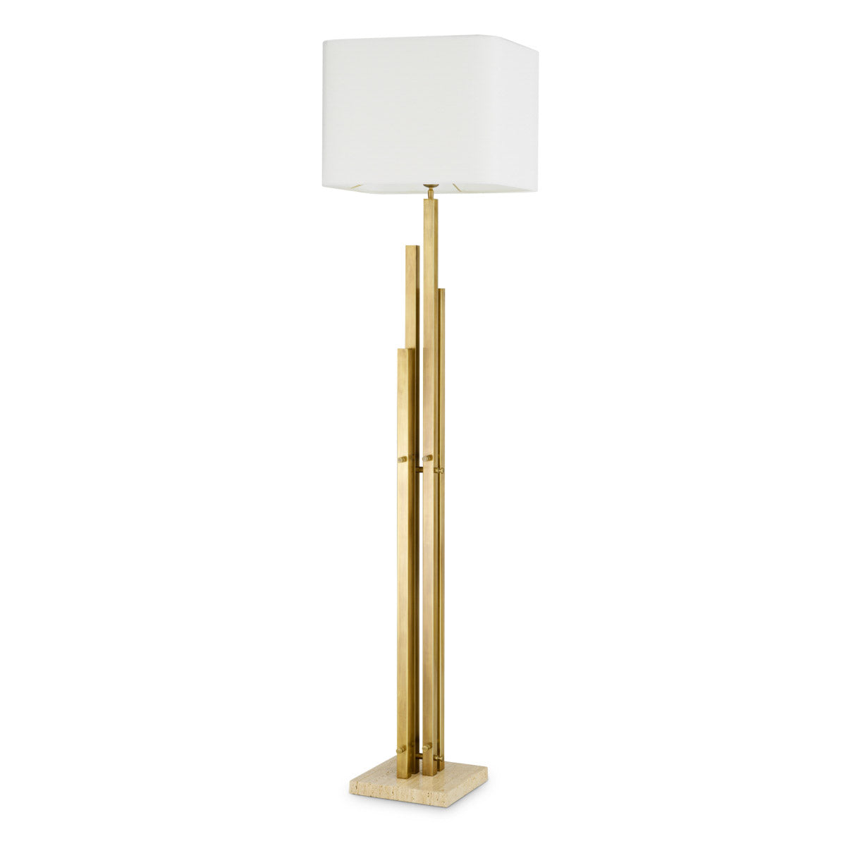 Eichholtz Floor Lamp Destino perfect for any living space. This stylish piece features a base made from travertine, a