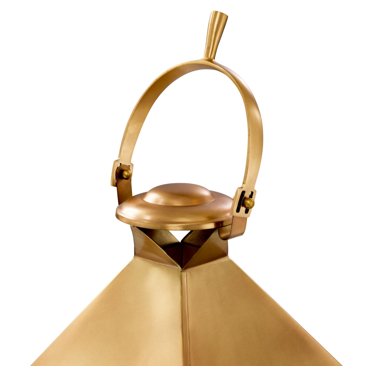 Eichholtz Hurricane Spur L or bedroom. The hurricane has an aged brass finish, four clear glass panels and a