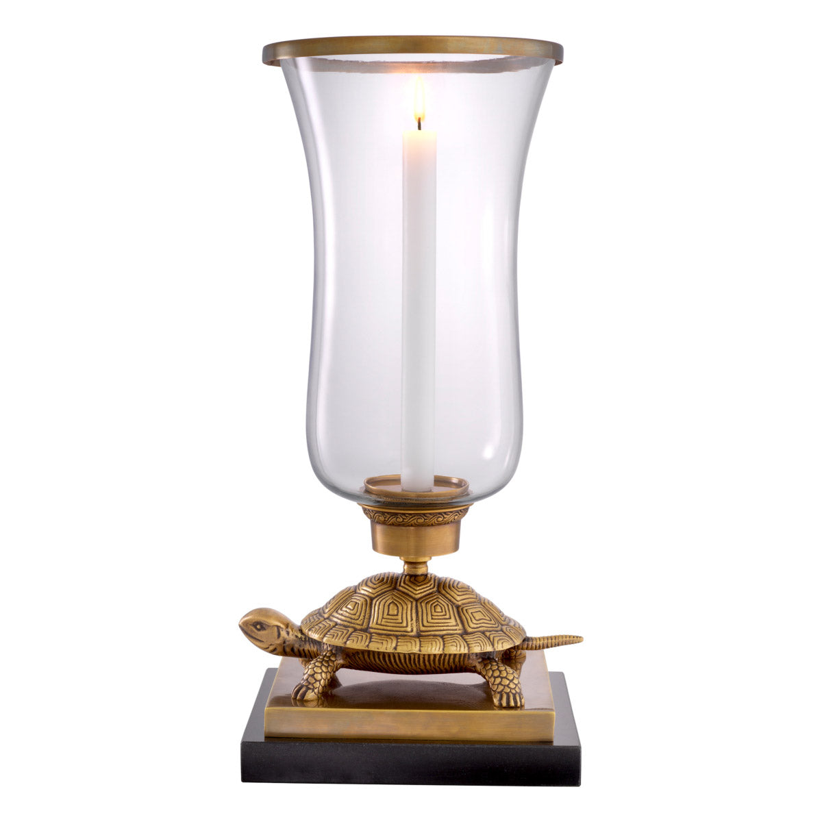 Eichholtz Hurricane Tortoise a hurricane shape sitting atop a tortoise on a granite base. The Hurricane Tortoise can