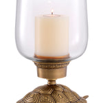 Eichholtz Hurricane Tortoise accommodate either a single candle or a thick pillar candle (not included). Hurricane Tortoise Crafted