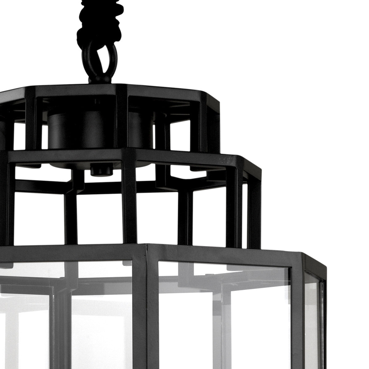 Eichholtz Lantern Monticello M an updated classic. Crafted from metal in a matte black finish, this craftsman-style design showcases