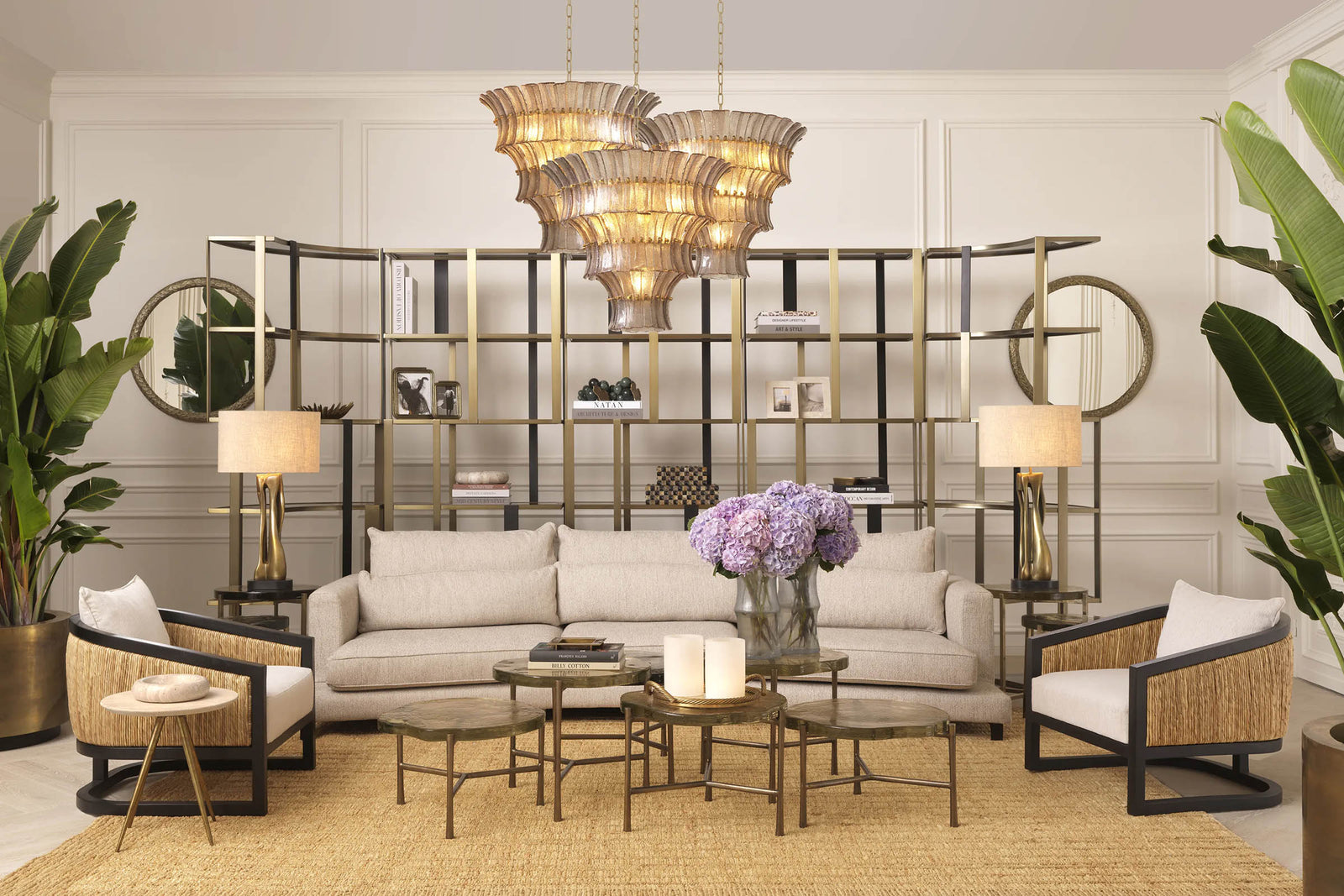 Styled room with products