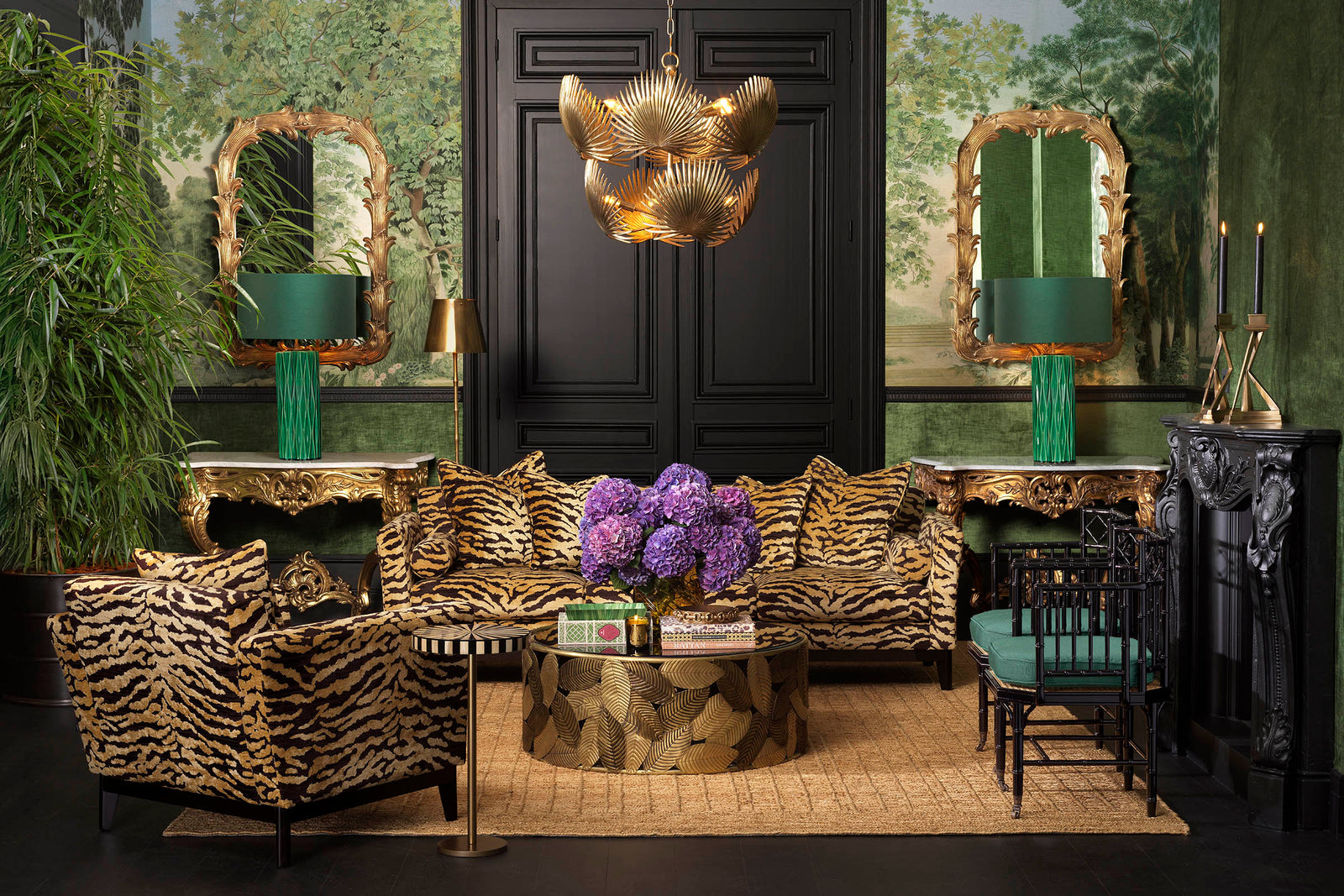 Styled room with products