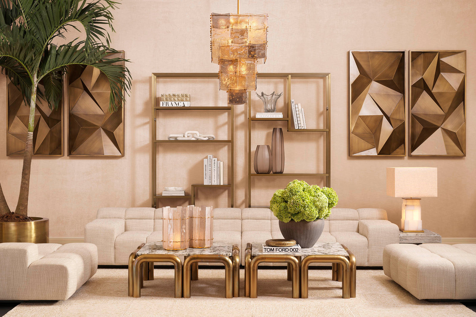 Styled room with products