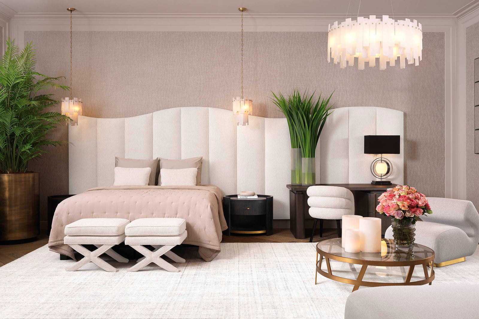 Styled room with products