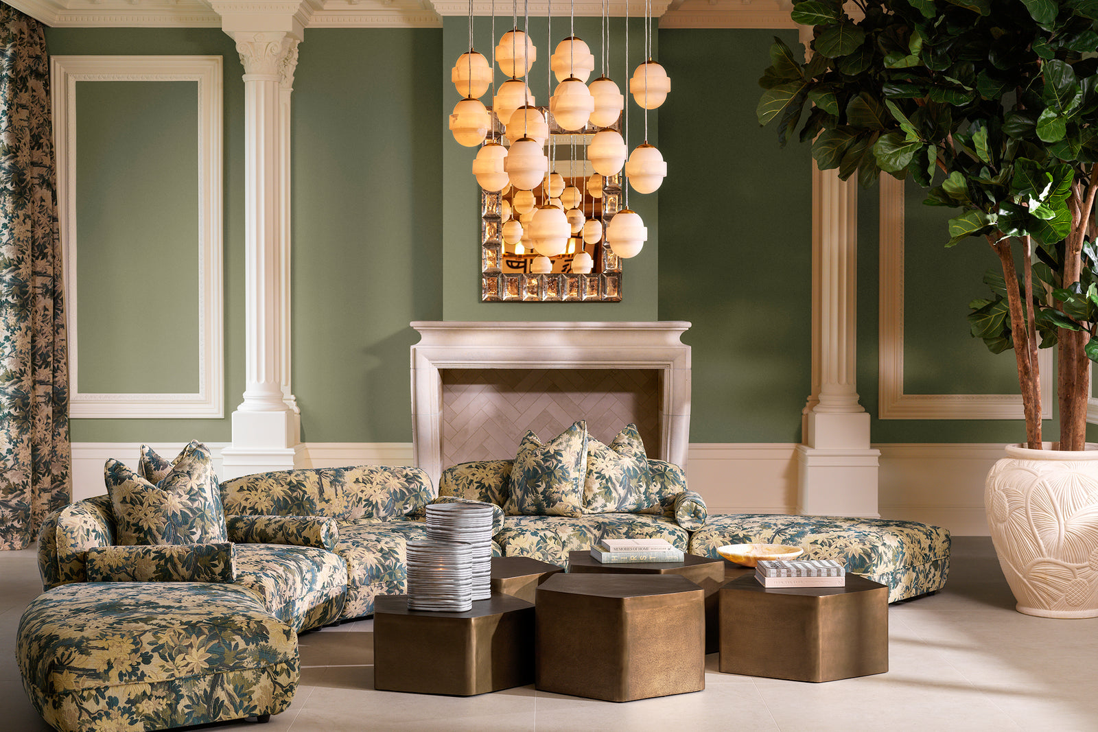 Styled room with products